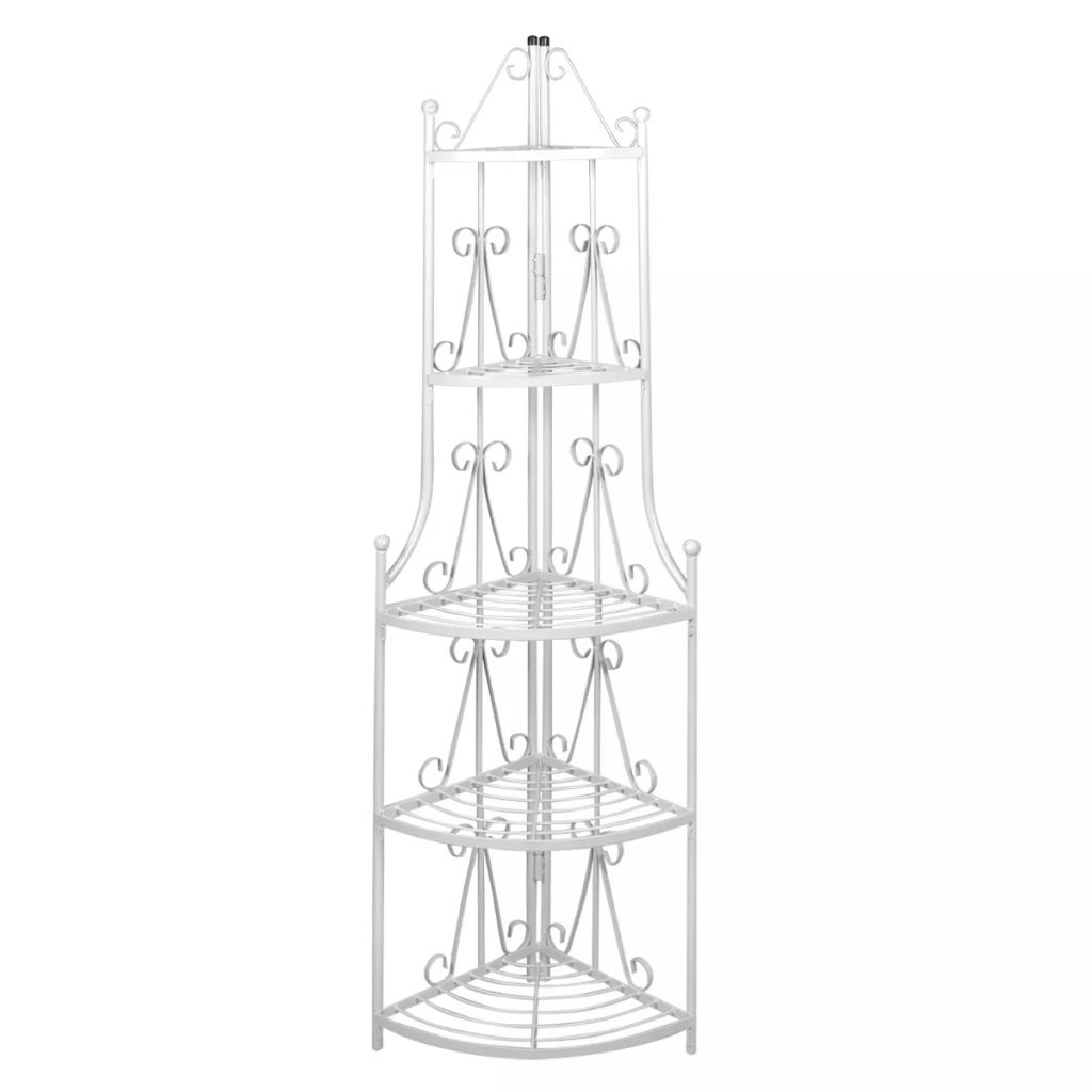 Pflanzentreppe Blumenregal Standregal Eckregal Blumentreppe Stahl weiß