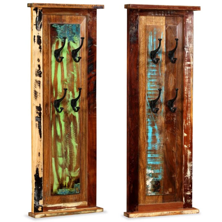 vidaXL Wandgarderobe 2 Stk. Altholz Massiv 38x100 cm vidaXL Wandgarderobe 2 Stk. Altholz Massiv 38x100 cm