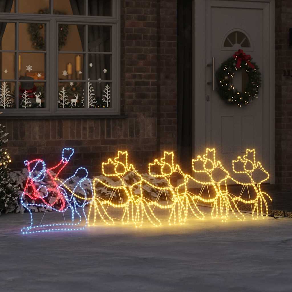 vidaXL LED Weihnachtsdekoration Mehrfarbig 69 x 79 cm PVC