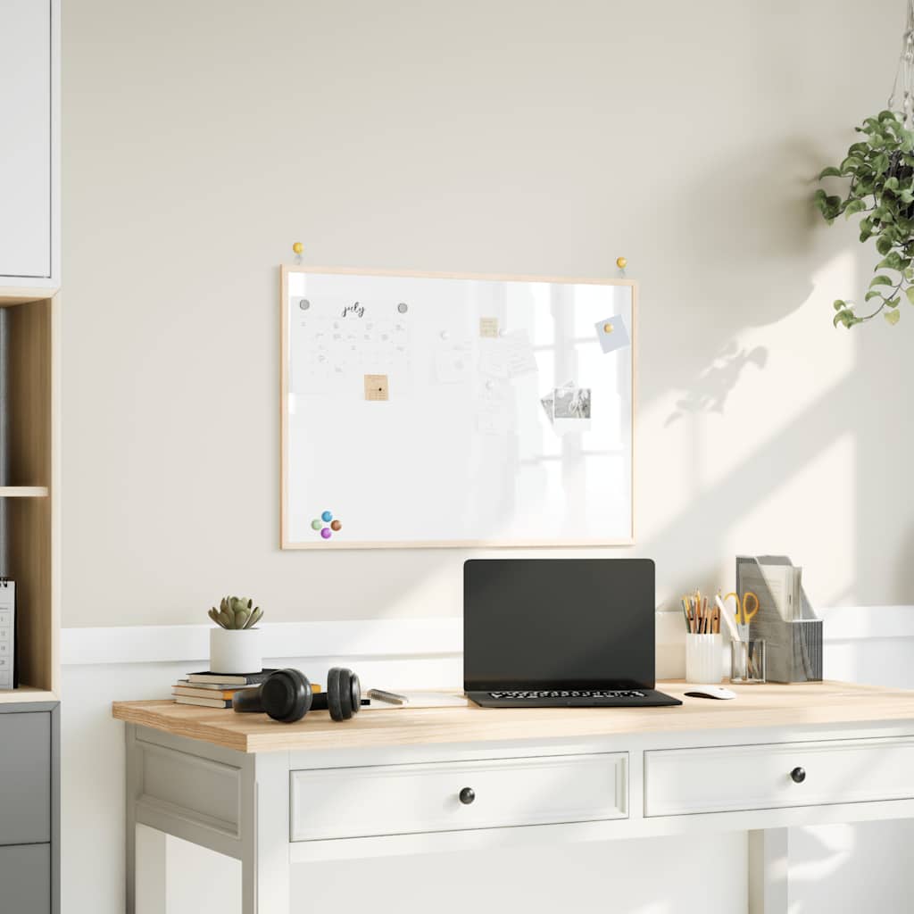 vidaXL Magnetisches Whiteboard mit massivem Kiefernholzrahmen 80x55 cm