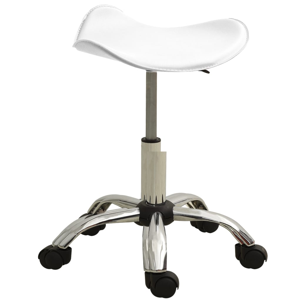 vidaXL Friseur Rollhocker Weiß Kunstleder