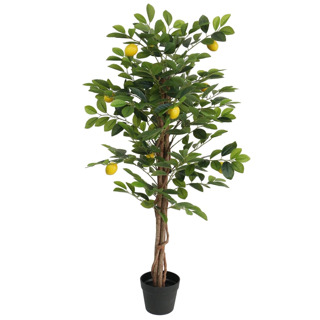 vidaXL Zitronenbaum Künstlich mit 3 Stämmen Grün 120 cm PP