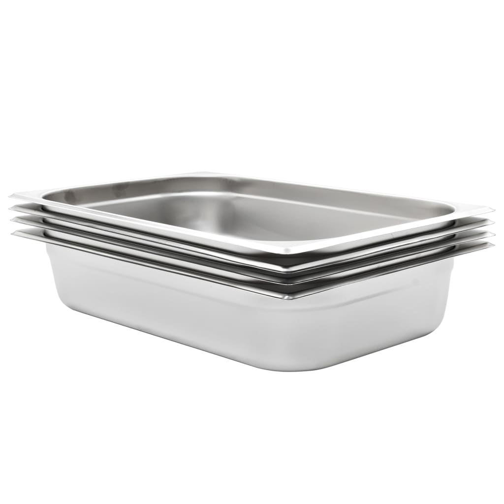 vidaXL Gastronormbehälter 4 Stk. GN 1/1 100 mm Edelstahl 