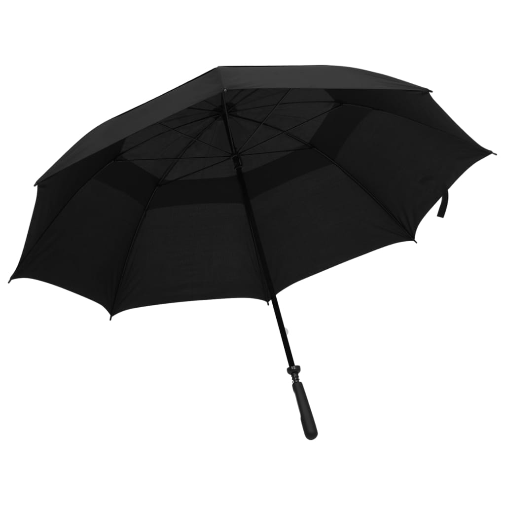 vidaXL Regenschirm Schwarz 130 cm 