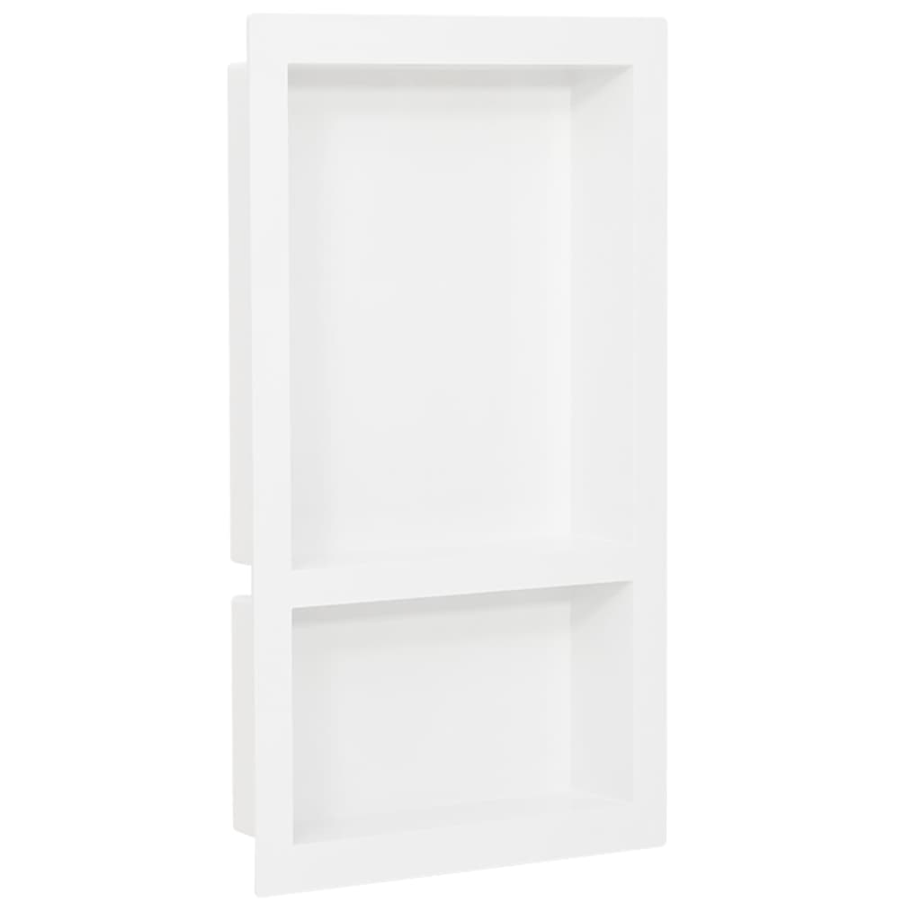 vidaXL Duschnische mit 2 Fächern Hochglanz-Weiß 41x69x9 cm