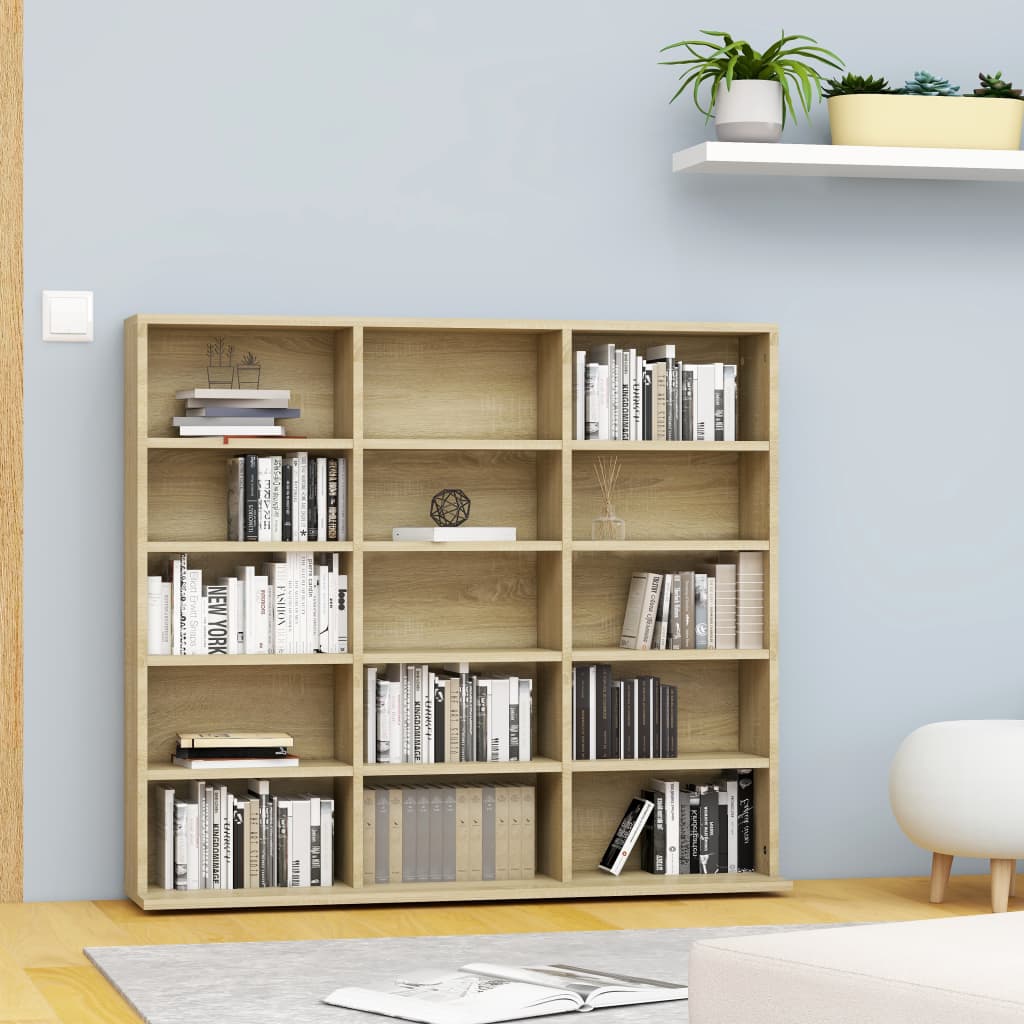 vidaXL CD-Regal Sonoma-Eiche 100x23x89,5 cm Holzwerkstoff
