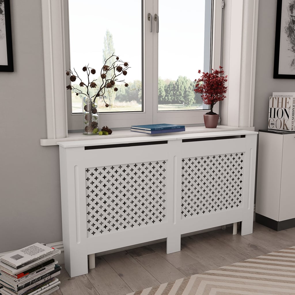 vidaXL Heizkörperabdeckung Weiß 152x19x81,5 cm MDF
