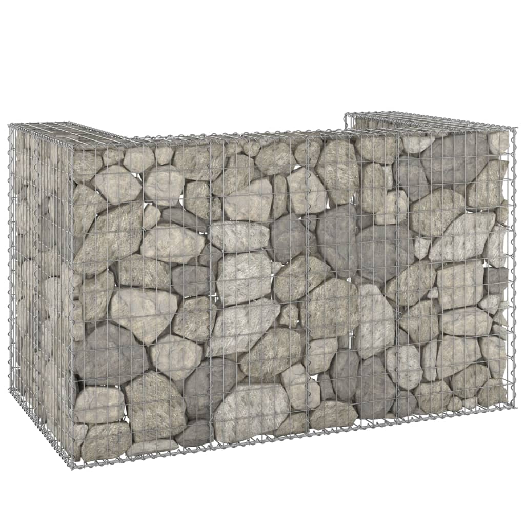 vidaXL Gabionenwand für Mülltonnen Verzinkter Stahl 180x100x110 cm