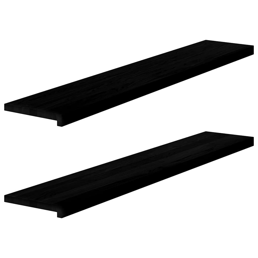 vidaXL Fensterbänke 2 Stk. Dunkelbraun 140x25x2 cm Massivholz Eiche