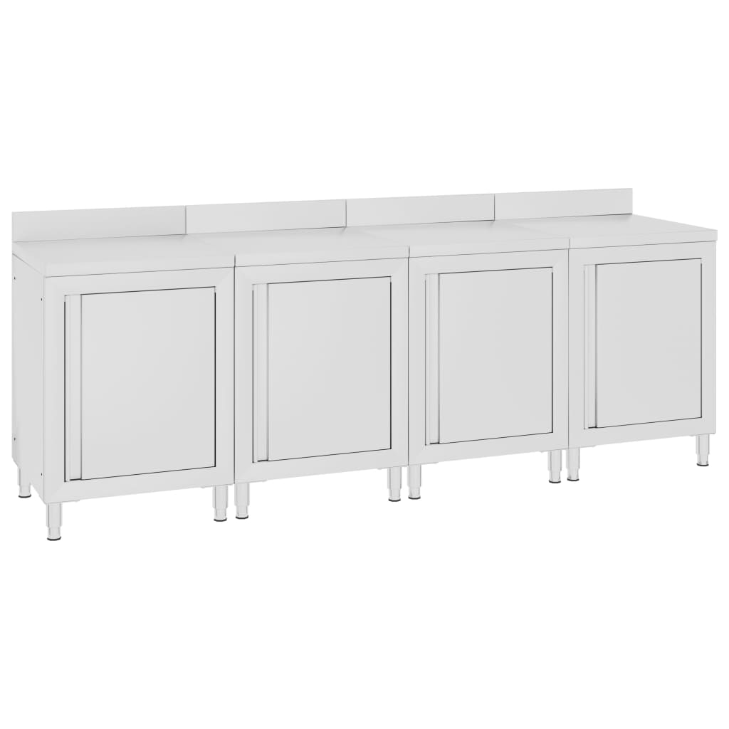vidaXL Arbeitsschrank 240x60x96 cm Edelstahl 