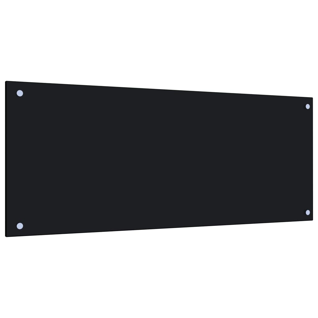  vidaXL Küchenrückwand Schwarz 100x40 cm Hartglas