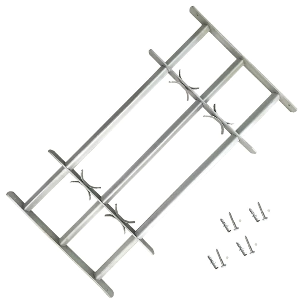 vidaXL Fenstergitter Verstellbar mit 3 Querstäben 700-1050 mm