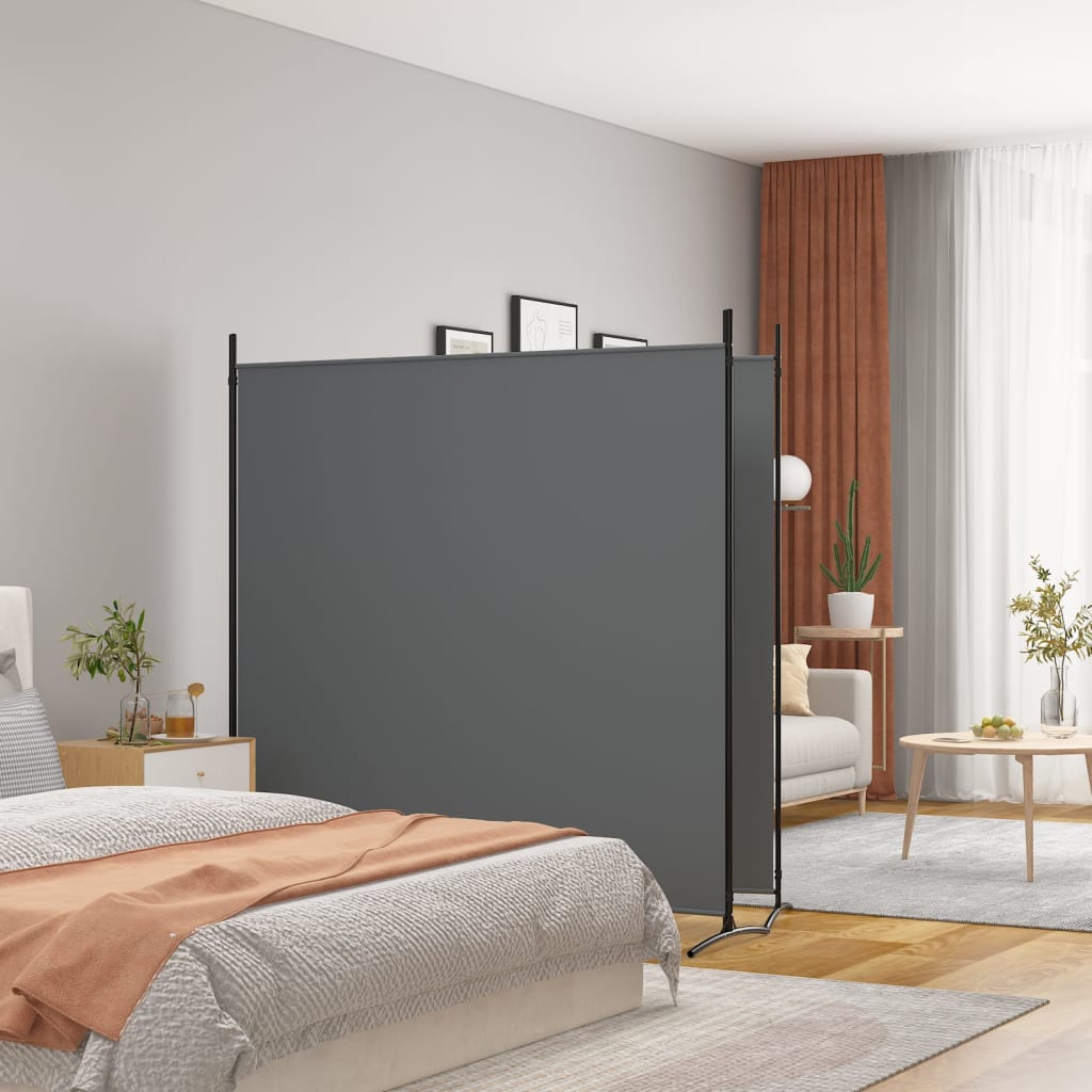 vidaXL 2-tlg. Paravent Anthrazit 348x180 cm Stoff