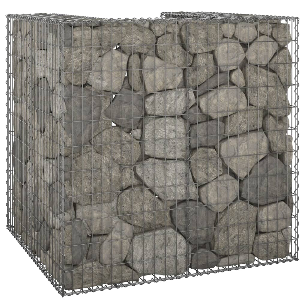 vidaXL Gabionenwand für Mülltonnen Verzinkter Stahl 110x100x110 cm