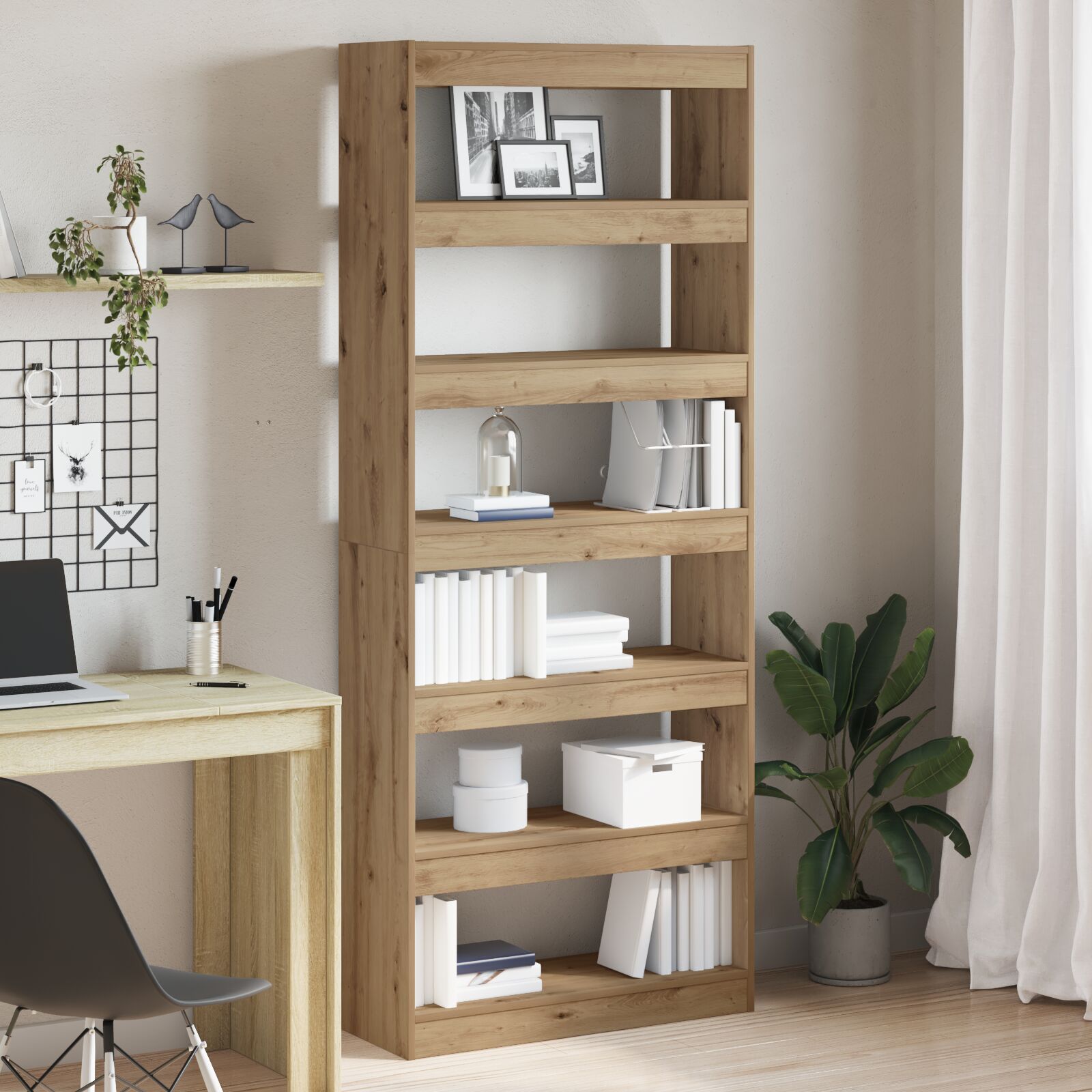 vidaXL Artisan Eichenbücherregal Artisan Eiche Holzwerkstoff