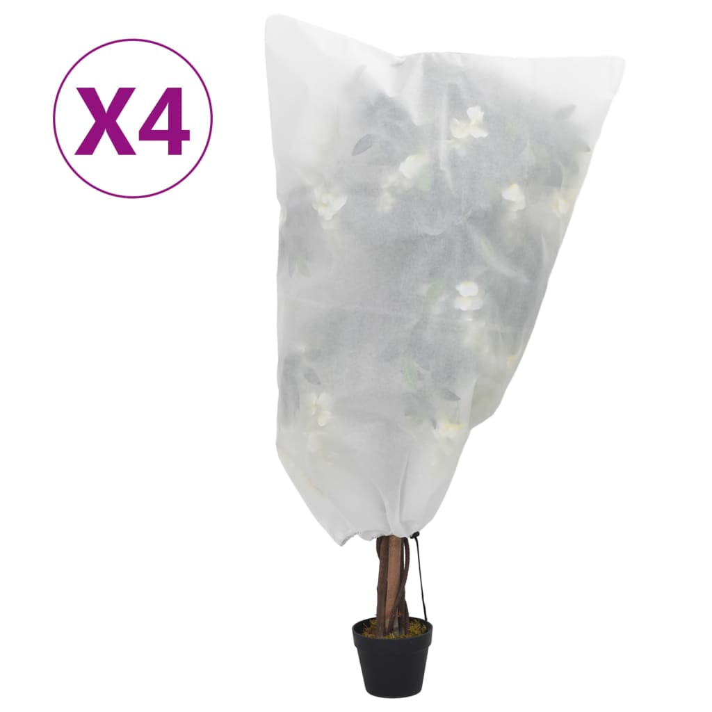 vidaXL Wintervlies mit Kordelzug 4 Stk. 70 g/m² 0,8x0,8 m