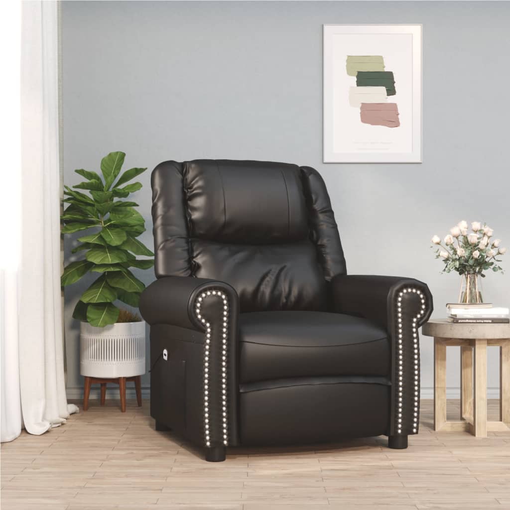 vidaXL Aufstehsessel Glänzend Schwarz Kunstleder