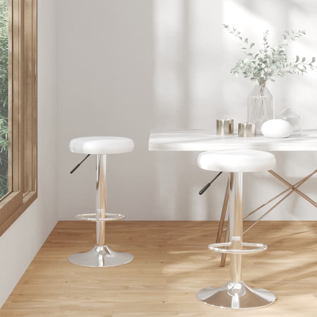  vidaXL Barhocker 2 Stk. Weiß Kunstleder