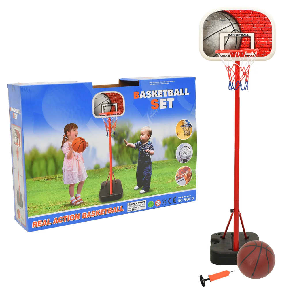 vidaXL Tragbares Basketball-Spielset Verstellbar 138,5-166 cm