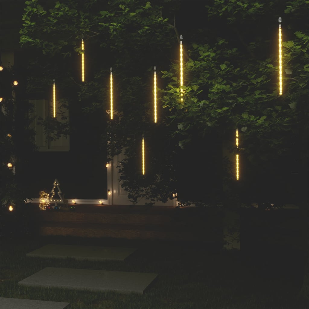 vidaXL LED Meteor-Lichter 8 Stk. 30 cm Warmweiß 192 LEDs