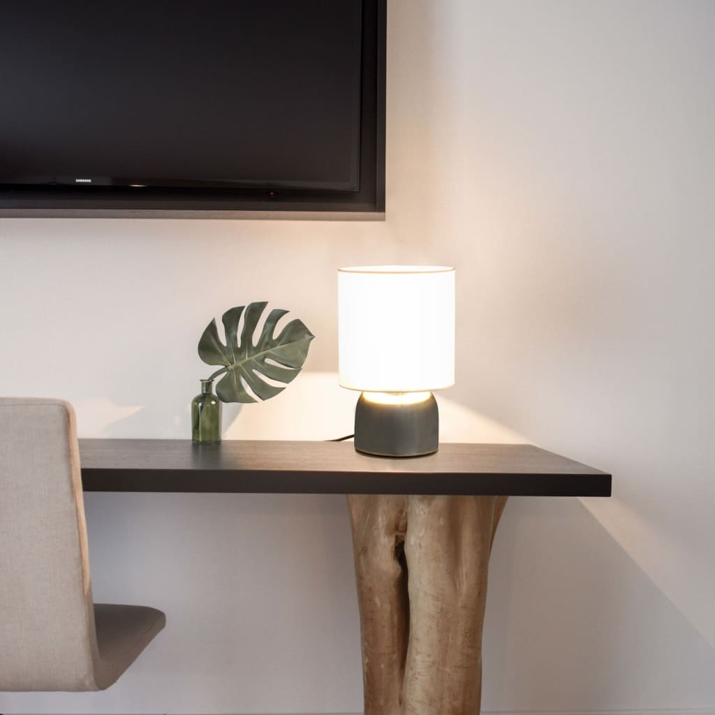 vidaXL Tischlampen 2 Stk. Touch-Sensor Weiß E14