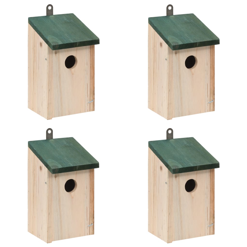 vidaXL Vogelhäuser 4 Stk. Holz 12x12x22 cm 