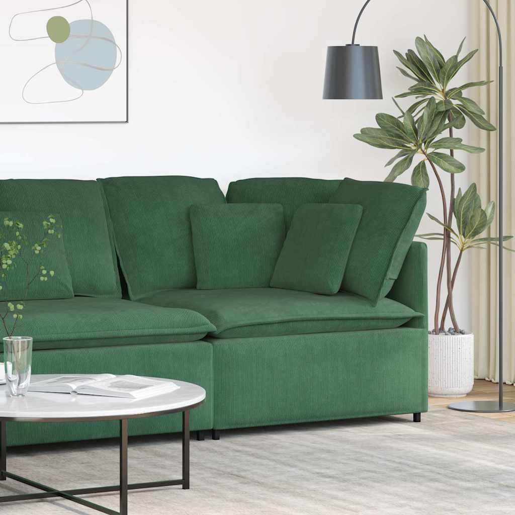 vidaXL Modulares Sofa Eckmodul mit Kissen Dschungelgrün 100 cm