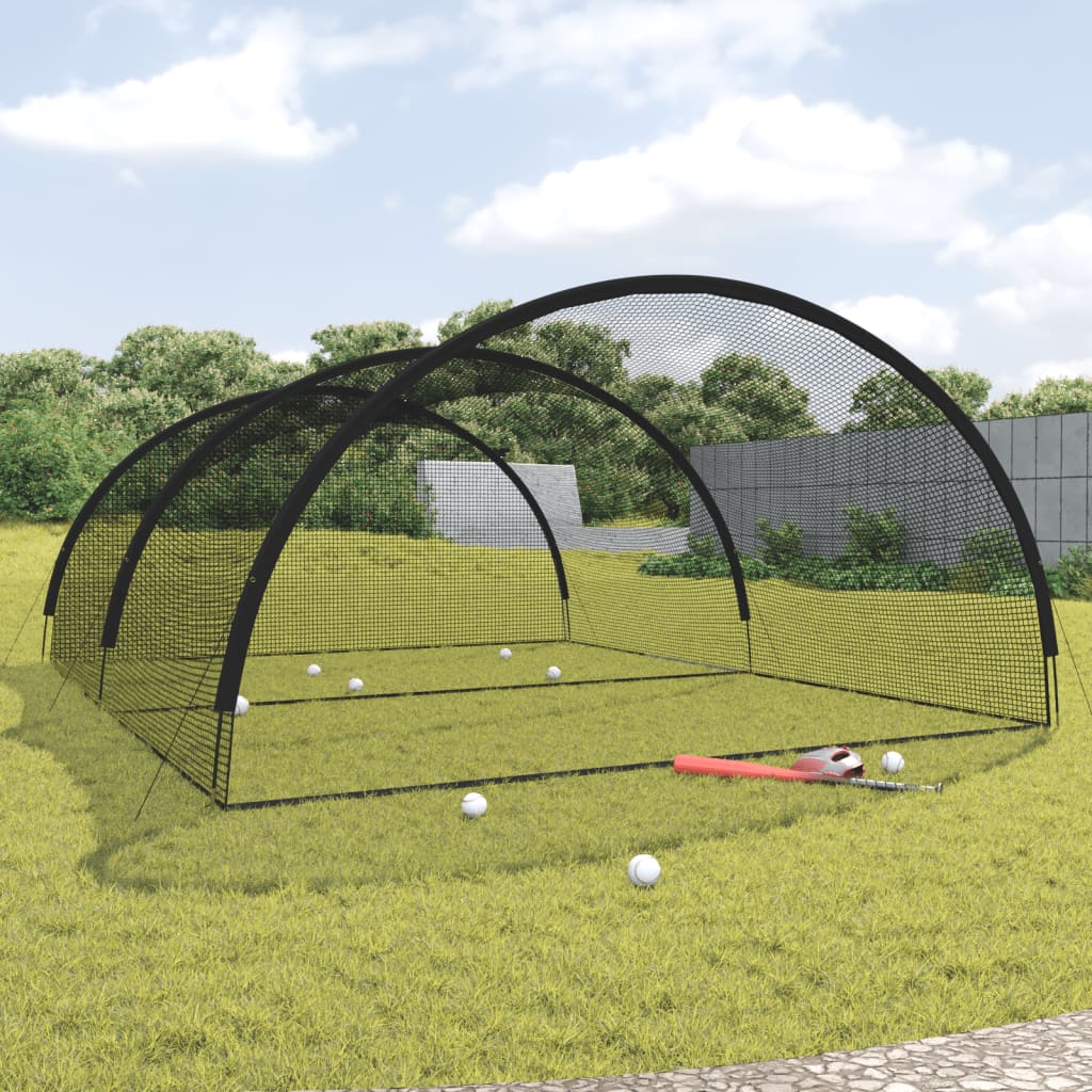 vidaXL Baseball-Schlagkäfig Schwarz 500x400x250 cm Polyester