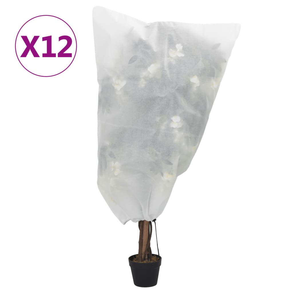 vidaXL Wintervlies mit Kordelzug 12 Stk. 70 g/m² 0,8x1,2 m