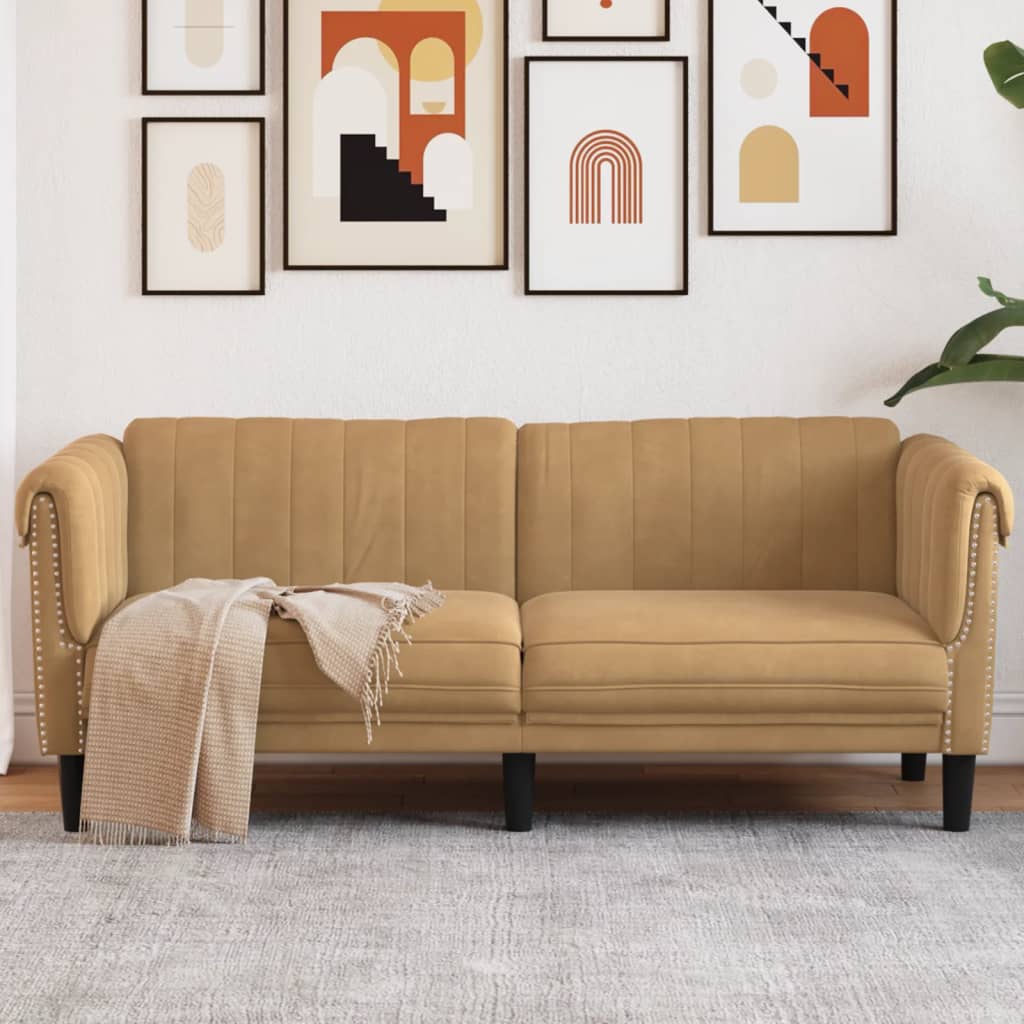 vidaXL 2-Sitzer Sofa Braun Kunstleder Wildleder-Optik