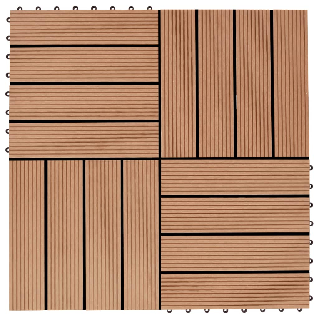 vidaXL 22 Stk. Terrassenfliesen 30 x 30 cm 2 qm WPC Teakholzfarbe