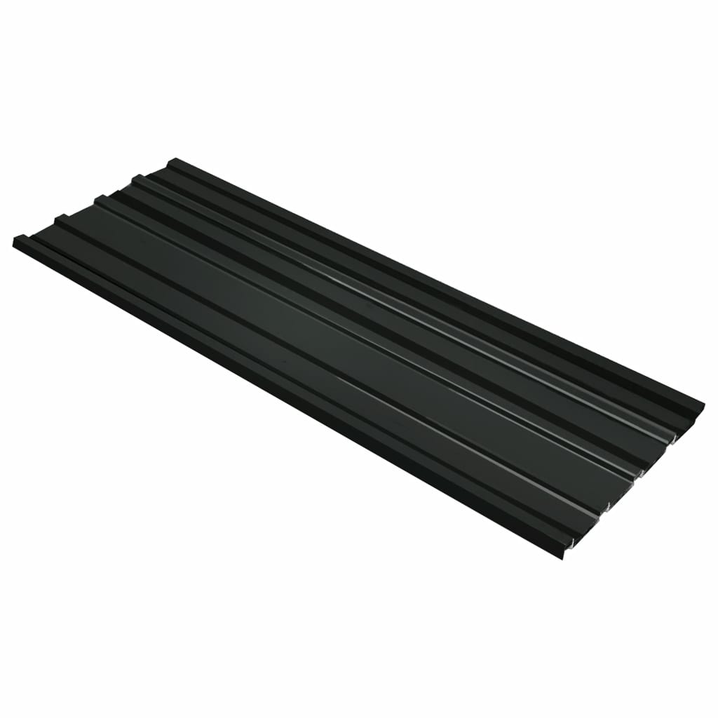 vidaXL Dachpaneele 12 Stk. Verzinkter Stahl Anthrazit 