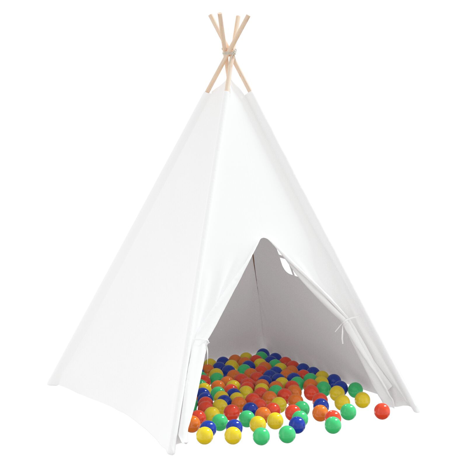 vidaXL Kinder Teepee Zelt mit Tasche Pfirsich & Spielbälle Haut Weiß