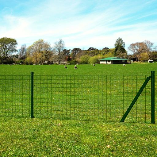 vidaXL Eurozaun Stahl 10x0,8 m Grün