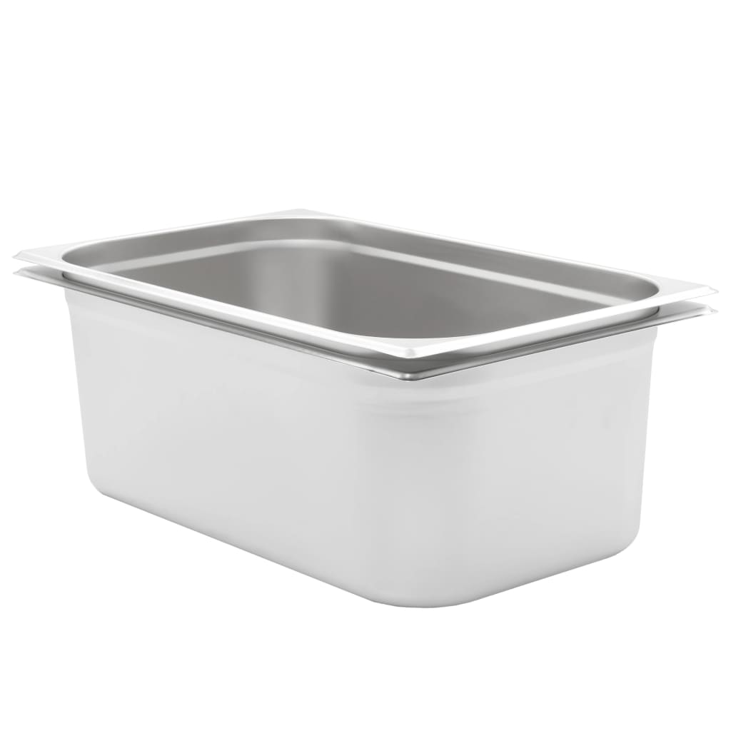 vidaXL Gastronormbehälter 2 Stk. GN 1/1 200 mm Edelstahl 