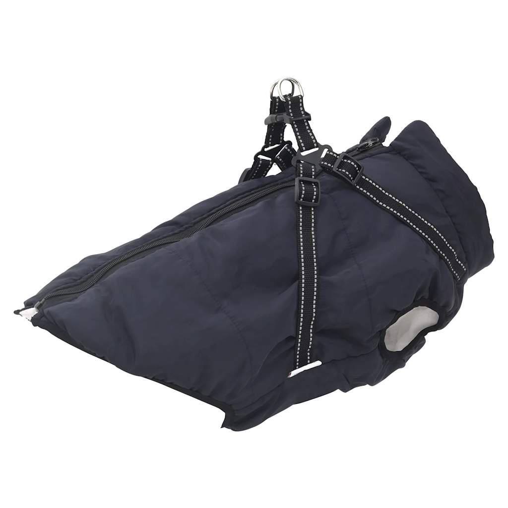 vidaXL Hundemantel Geschirr Wasserdicht Reflektierend Marineblau L44