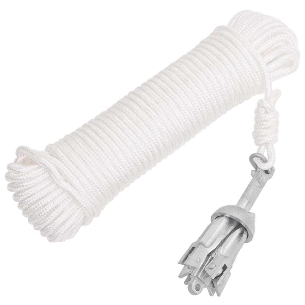 vidaXL Klappanker mit Seil Silber 0,7 kg Feuerverzinktes Gusseisen