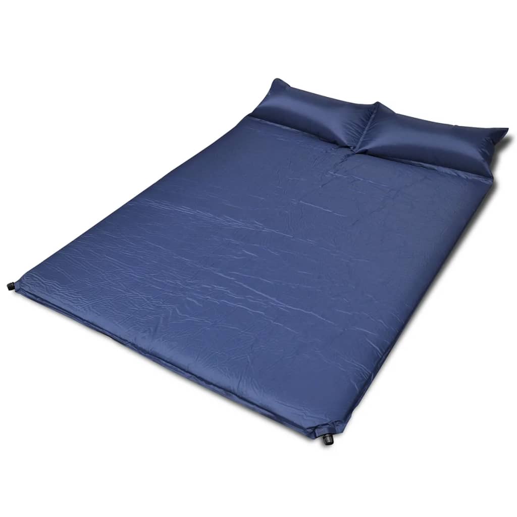 vidaXL Schlafmatte Selbstaufblasend 190x130x5 cm Blau (Doppel)