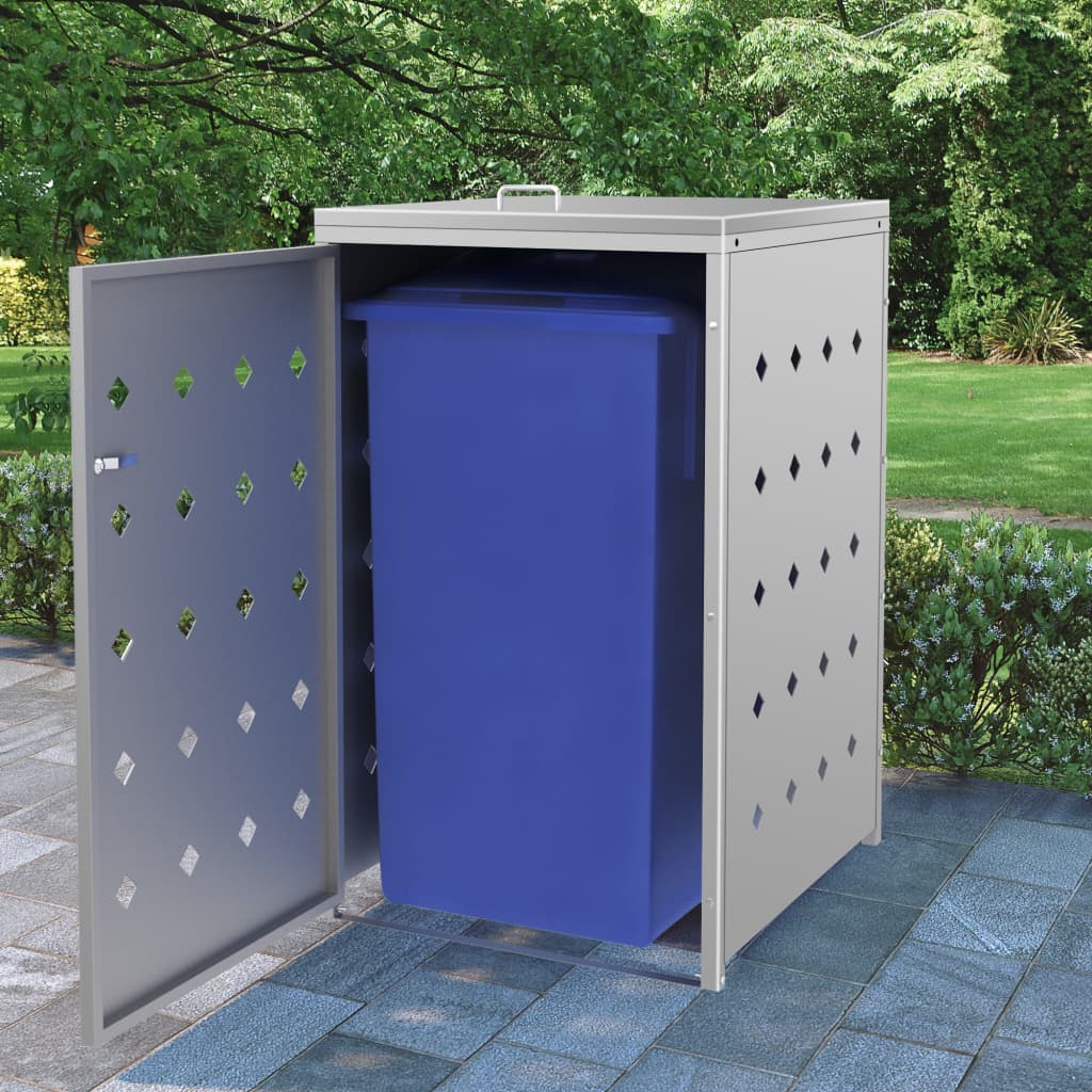 vidaXL Mülltonnenbox für 1 Tonne 240 L Edelstahl 