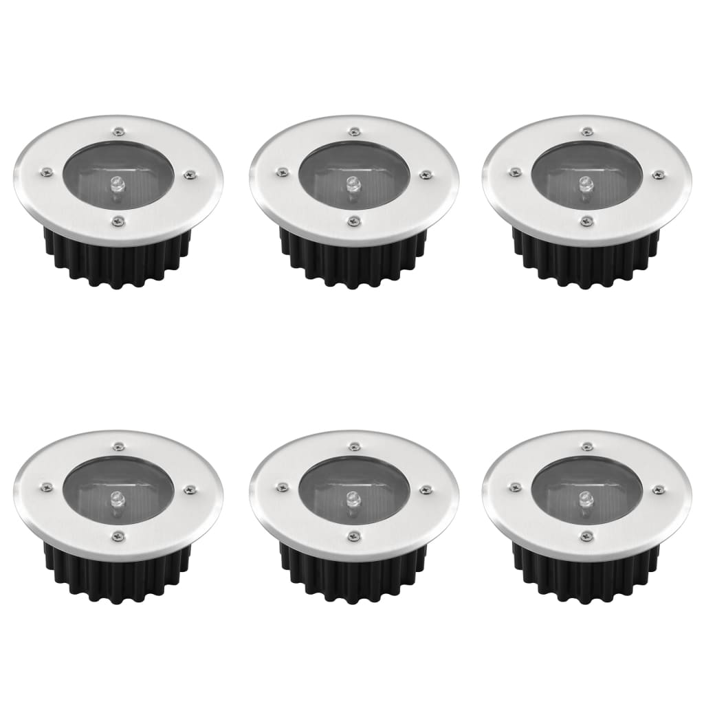 Solarlampe 6 x rund LED Garten Licht Bodenbeleuchtung Solar Solarlampe 6 x rund LED Garten Licht Bodenbeleuchtung Solar