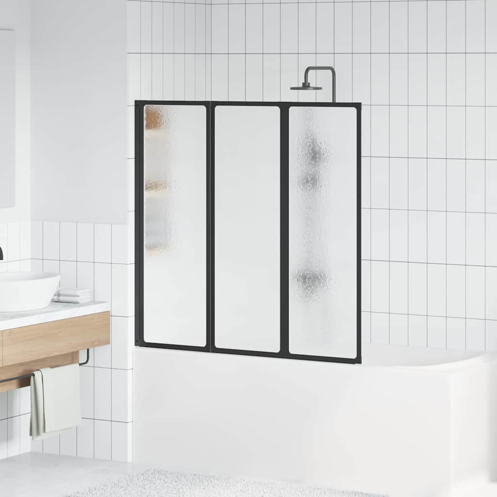vidaXL Duschwand Schwarz 120 x 2 x 117 cm Aluminium