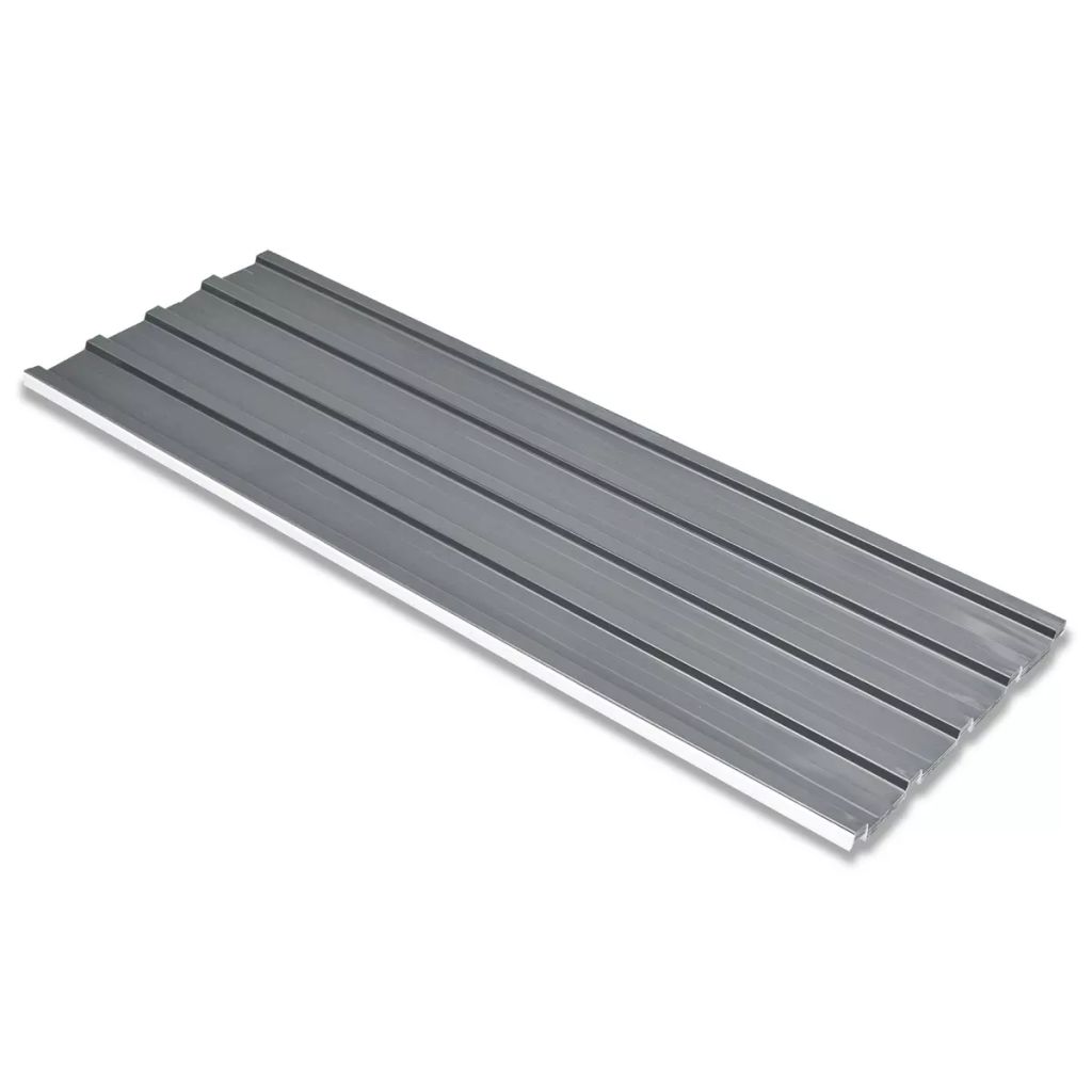 vidaXL Dachpaneele 12 Stk. Verzinkter Stahl Grau 