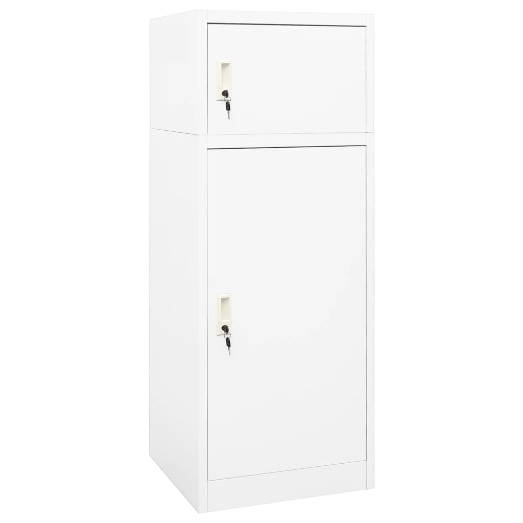 vidaXL Sattelschrank Weiß 53x53x140 cm Stahl   