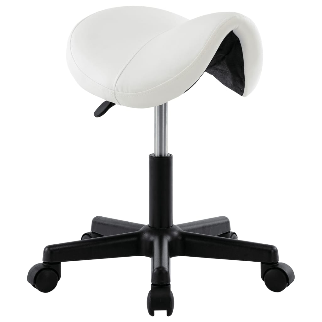 vidaXL Arbeitshocker Weiß Kunstleder