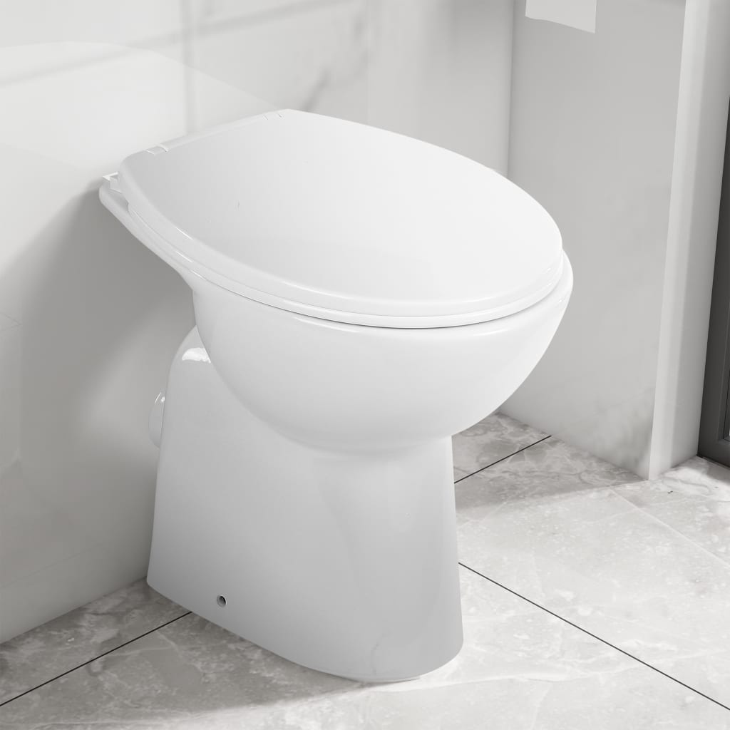 vidaXL Hohe Spülrandlose Toilette Soft-Close 7 cm Erhöhte Höhe Keramik