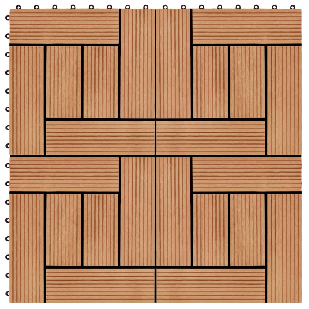 vidaXL 22 Stk. Terrassenfliesen 30 x 30 cm 2 qm WPC Teakholzfarbe