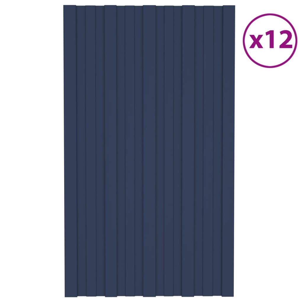 vidaXL Dachpaneele 12 Stk. Verzinkter Stahl Anthrazit 80x45 cm