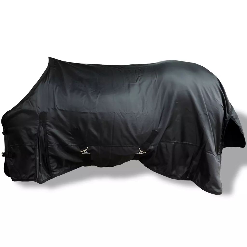 Fleecedecke Pferdedecke doppelschichtig + Kreuzbegurtung 105cm schwarz