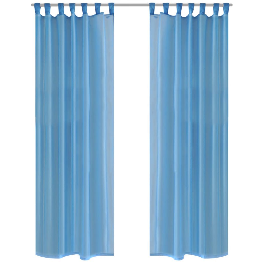 2 x Transparente Gardine Fertiggardine 140 x 225 cm türkis