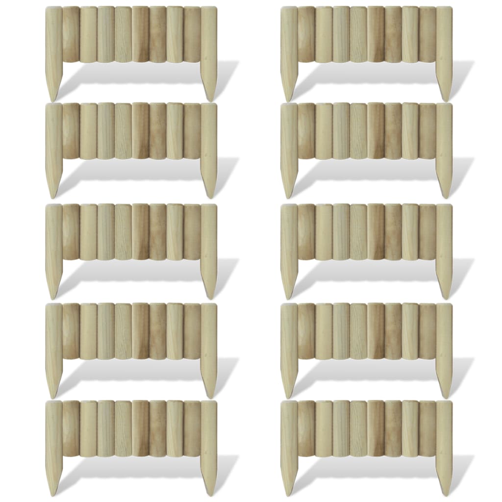 vidaXL Rasenkanten 10 Stk. Holz 60 cm